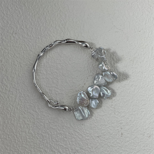 Baroque pearl petal bracelet