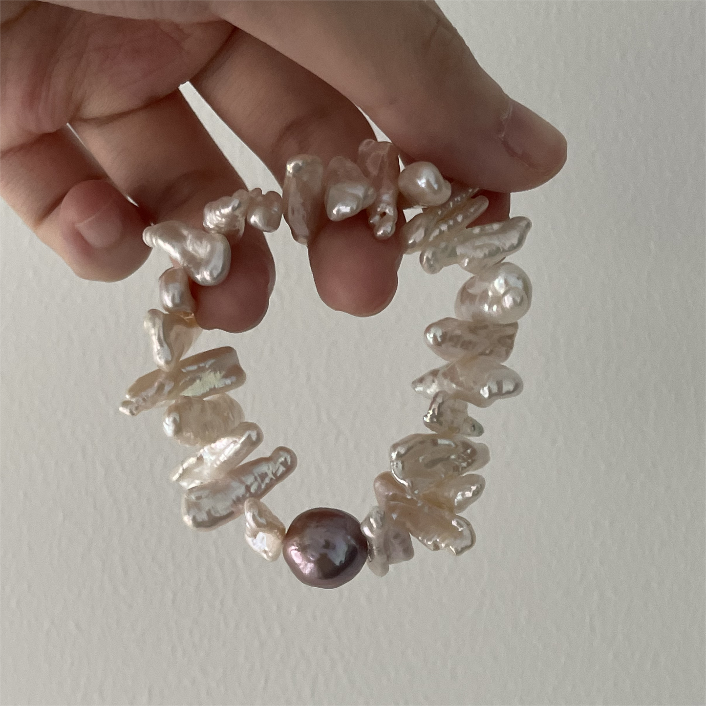 Natural Baroque pearl sunflower bracelet