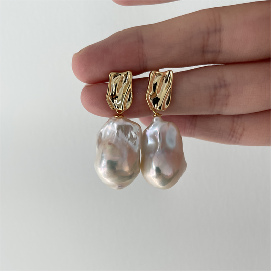 Large Baroque pearl earrings for Mature Women – Enhance Your Style