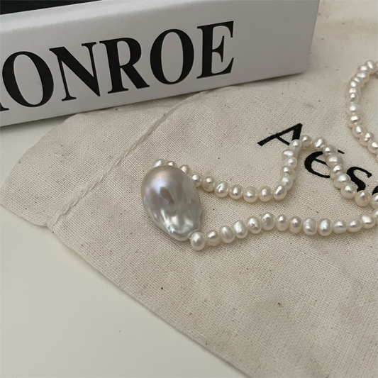 Trend big Baroque pearl necklace