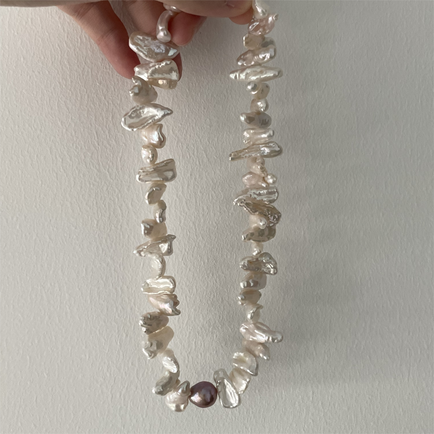 Natural Baroque pearl sunflower necklace