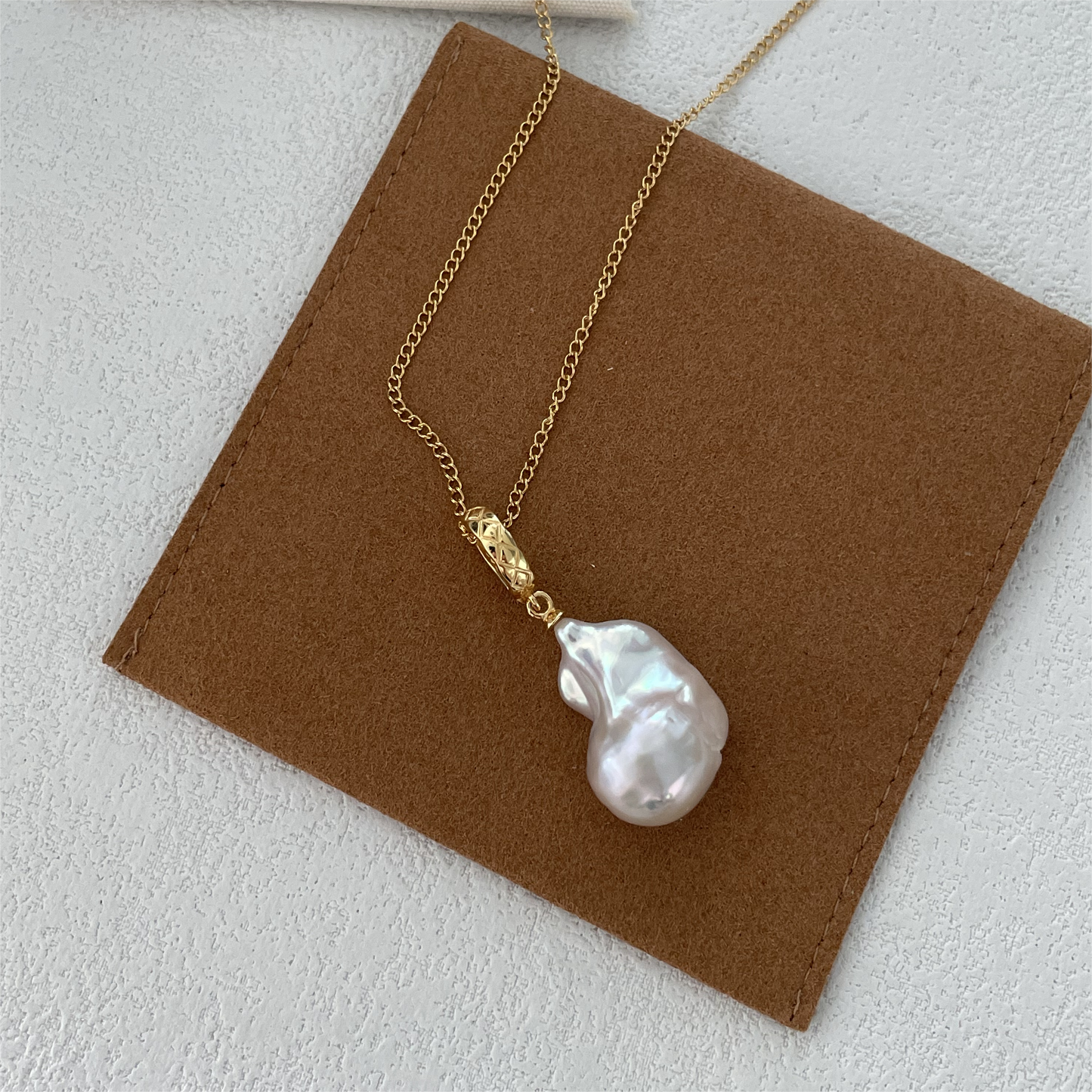 Large Baroque - natural pearl necklace